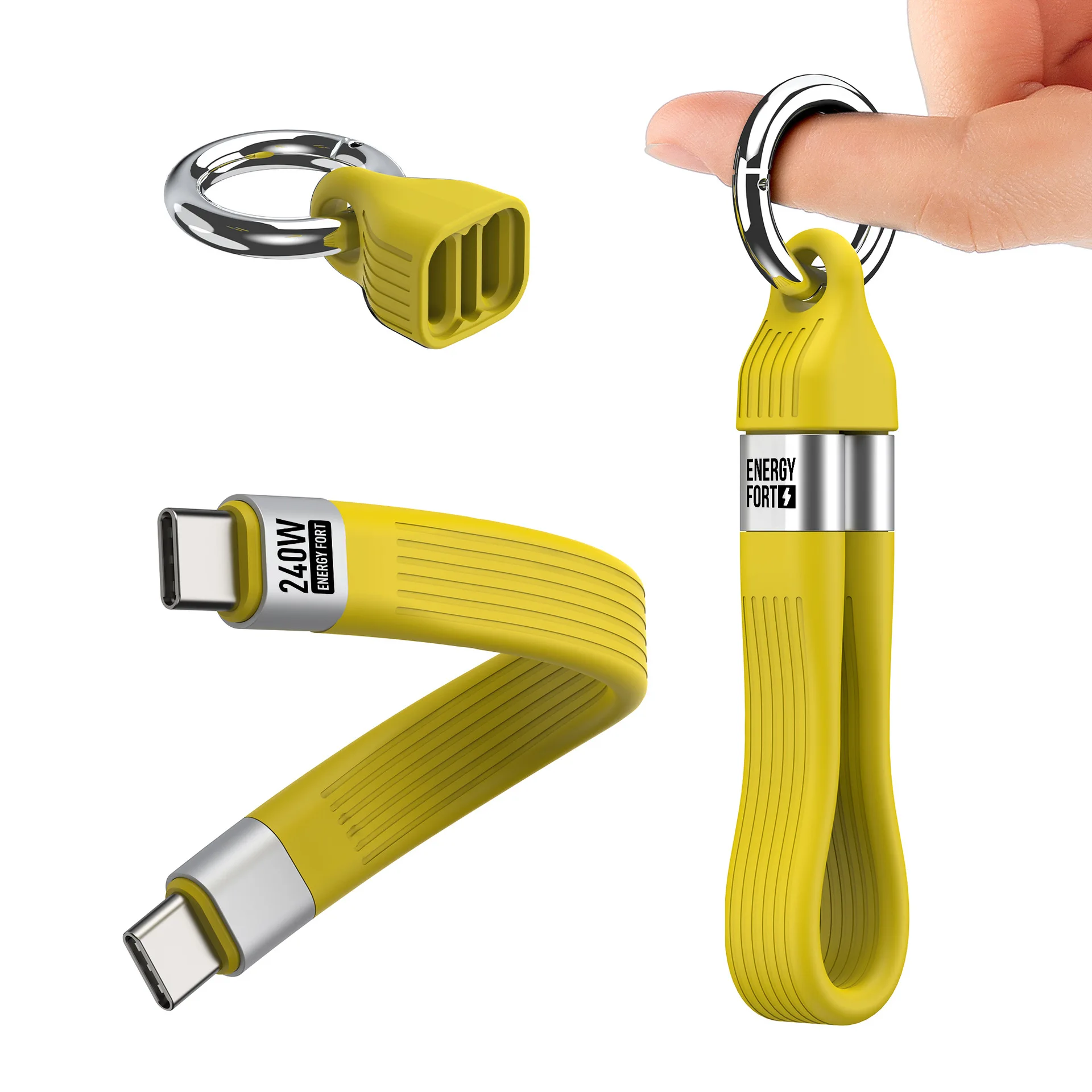 

240W USB C Cable Keychain With Silicone - 40GB Data 8K@60Hz Video High - Speed Transfer For Gaming Devices