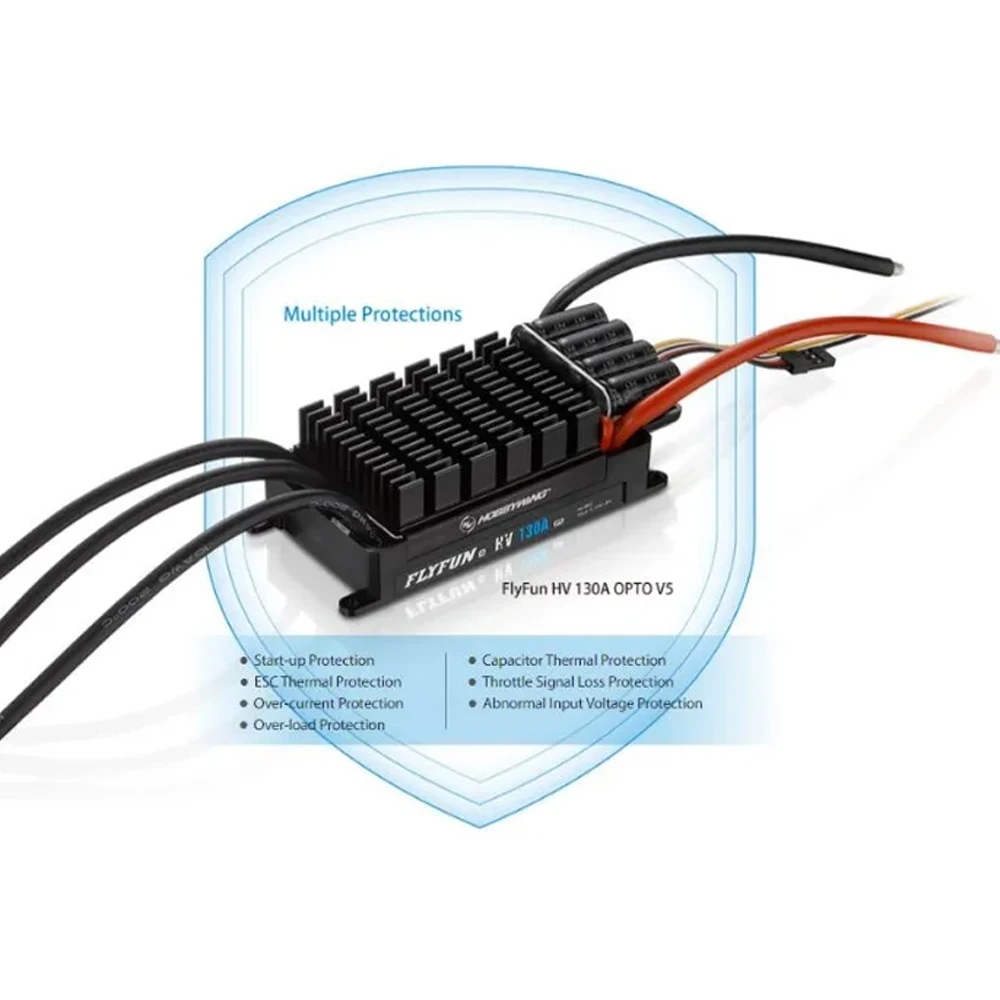 Hobbywing FlyFun V5 80A 110A 120A 130A 160A وحدة تحكم في السرعة بدون فرش ESC 3-6S 6 ~ 14S Lipo مع وظيفة DEO لـ RC Quadcopter #3