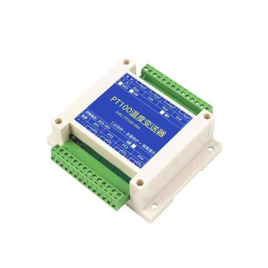 2/4/8 channel PT100 Platinum Thermistor Temperature Acquisition Sensor Transmitter 485 Isolated Modbus