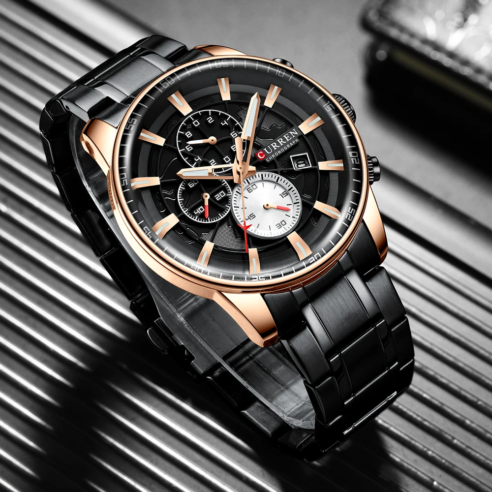 Curren 8362 Men Watch Business Stainless Steel Quartz Casual Fashion Wristwatch 6-Hand Luxury Relogio Masculino