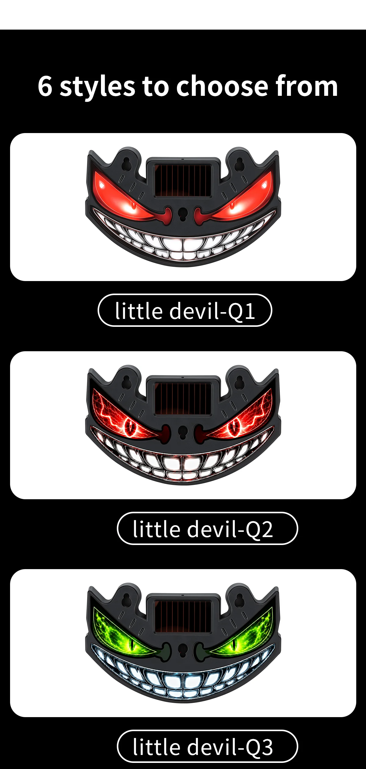 Neue beliebte Devil's Eye Solar-Ladelampe mit dynamischem LED-Licht, mehrere Modi, Warn- und Dekorationslicht ohne Verkabelung – Detail 9