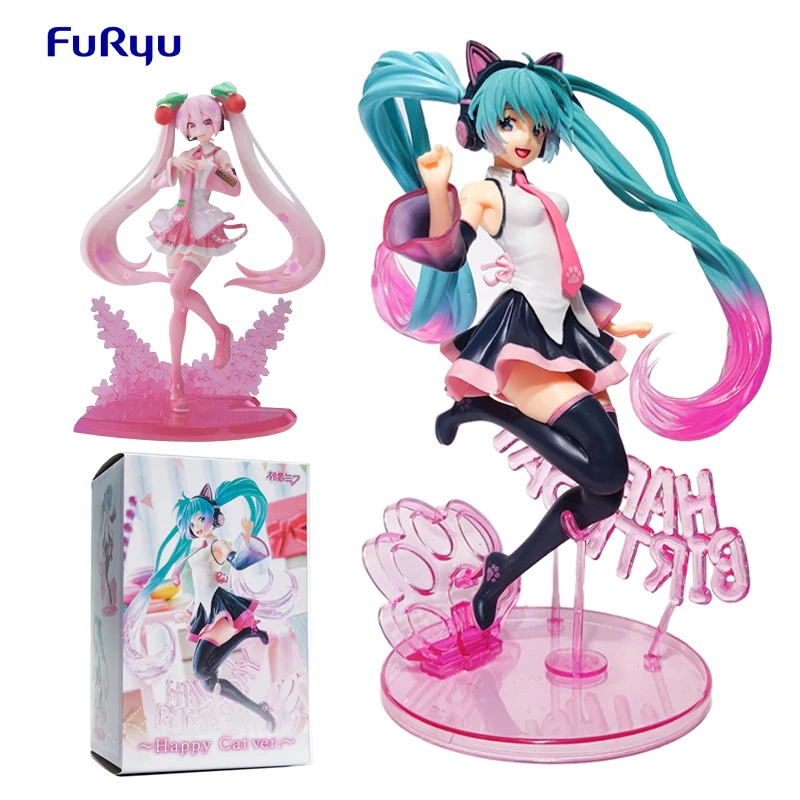 

IN Stock New 23cm Sakura Hatsune Miku Anime Figure Garage Kit PVC Miku Dolls Model Toys Cute Desktop Ornament Christmas Gift