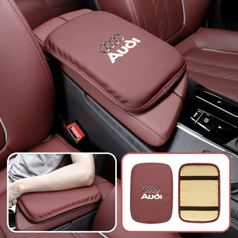 Car Armrest Mats Leather Support Pad Protection Cushion For Audi A1 A2 A3 A4 A5 A6 A7 A8 A8L TT RS3 B8 Quattro S4 S3 Q1 Q2 Q3 Q4