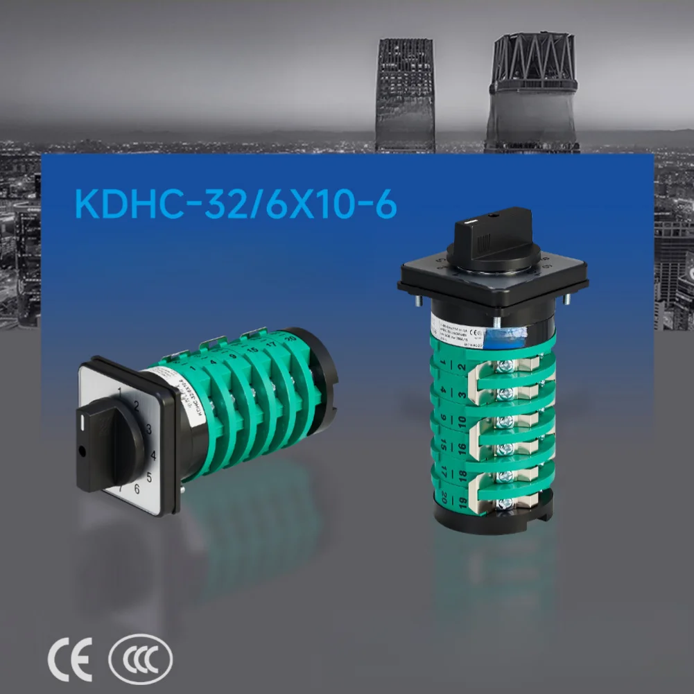KDHC 32/6X10 6 32A Changeover Switch with Silver Alloy Contacts Low Resistivity for AC240V/440V Welding Machines