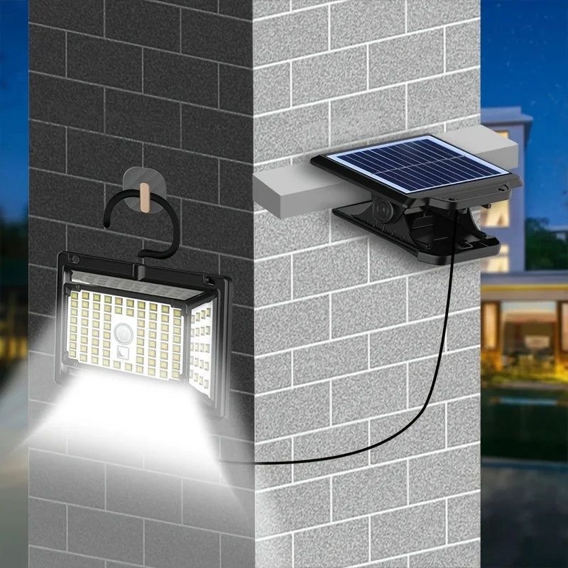 

Solar Light Outdoor 190 LEDS Motion Sensor Lamp 3 Mode Clip On Flood Light Solar Security Light Waterproof for Patio Yard Garage