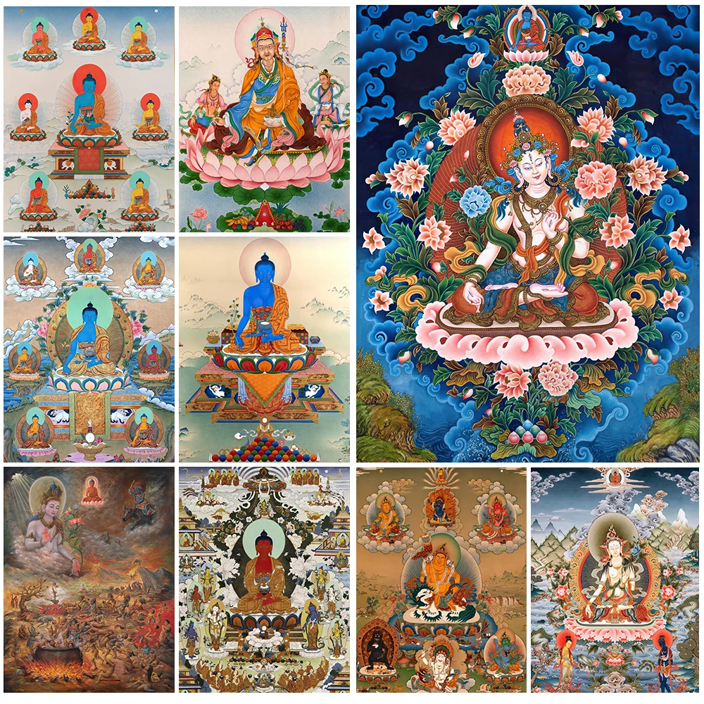 

Indian Religion White Tara Buddha Posters Wall Pictures For Living Room Home Decor Poster Wall Art Canvas Painting Unframed