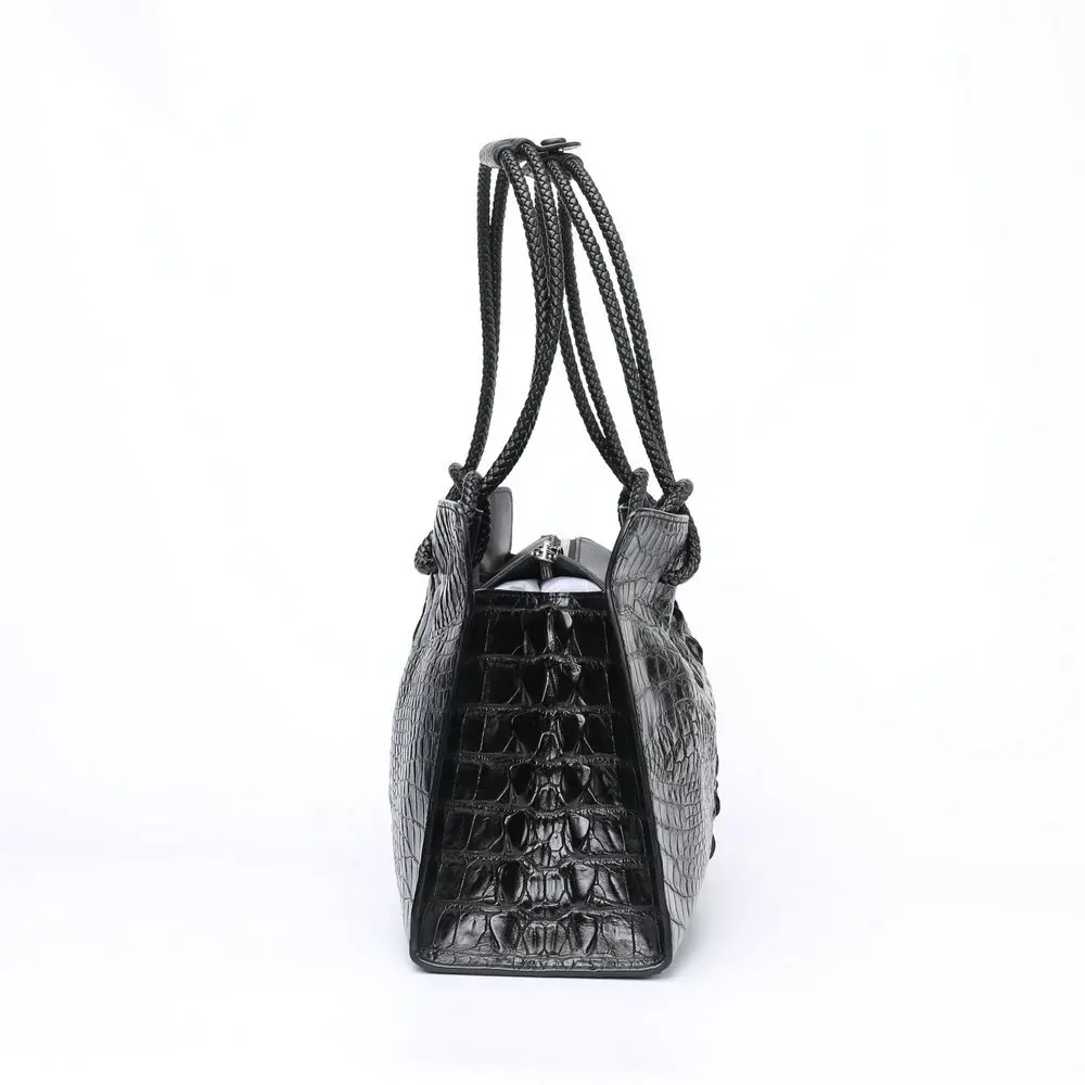 New Oversized Siamese Crocodile Bag Shoulder Bags Female Rope Handbag Genuine Leather Suede Large Capacity Women Top-handles Bag