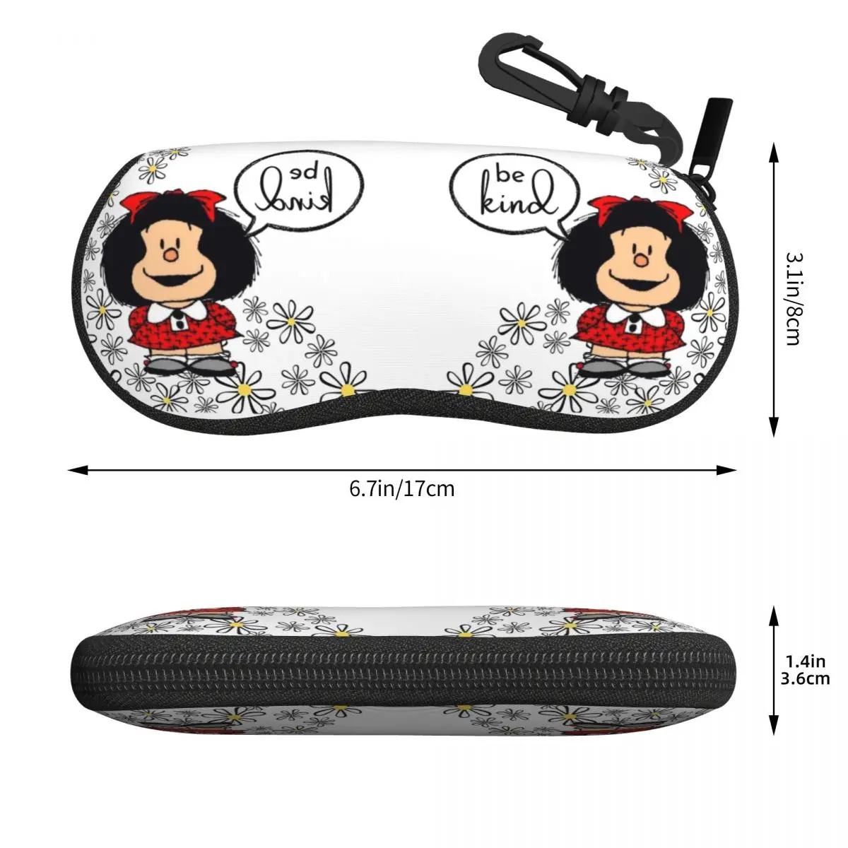 Custom MAFALDA Be Kind Glasses Case Fashion Argentine Shell Eyeglasses Case Sunglasses Box