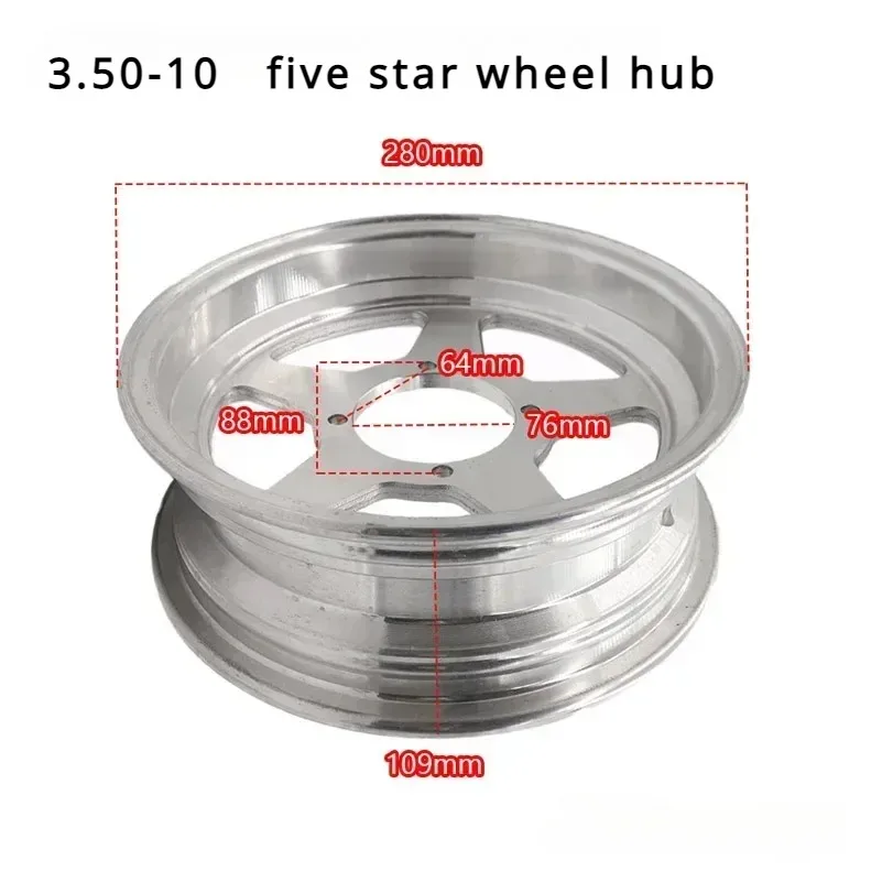 10 Inch 2.75-10 3.50-10 Aluminum Alloy Wheels Suitable for Monkey Bicycles, Motorcycles, Electric Tricycles, Motorcycle Parts