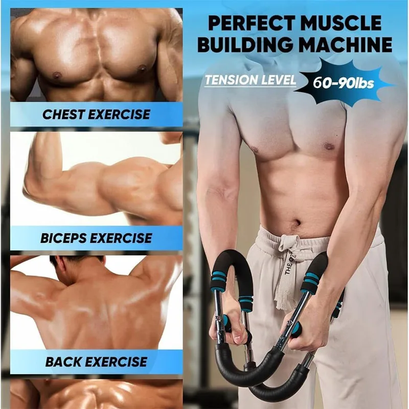 Extenseur de poitrine réglable 60-90 lbs, appareil multifonctionnel à ressort pour l'entraînement des muscles de la poitrine, des biceps et du dos, équipement de fitness pour l'exercice du haut du corps à domicile