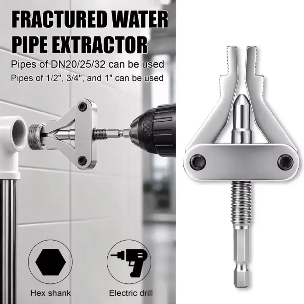 Integrated Structure Pipe Extractor Tool Expandable Gripping Mechanism Hex Shank Broken Pipe Extractor Internal Pipe Extractor
