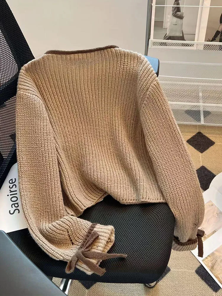 American Vintage Knitwear Cardigan Daily Single Breasted 90s Office Lady Sweater French Elegant Solid Cashmere Top Autumn Winter