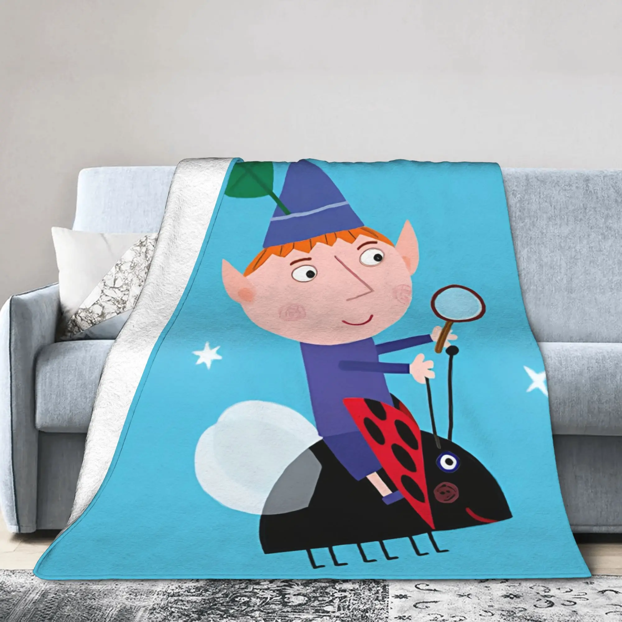 B-Ben And H-Holly Wonder Realm Blankets Flannel  Warm Throw Blankets for Bed Bedroom Quilt