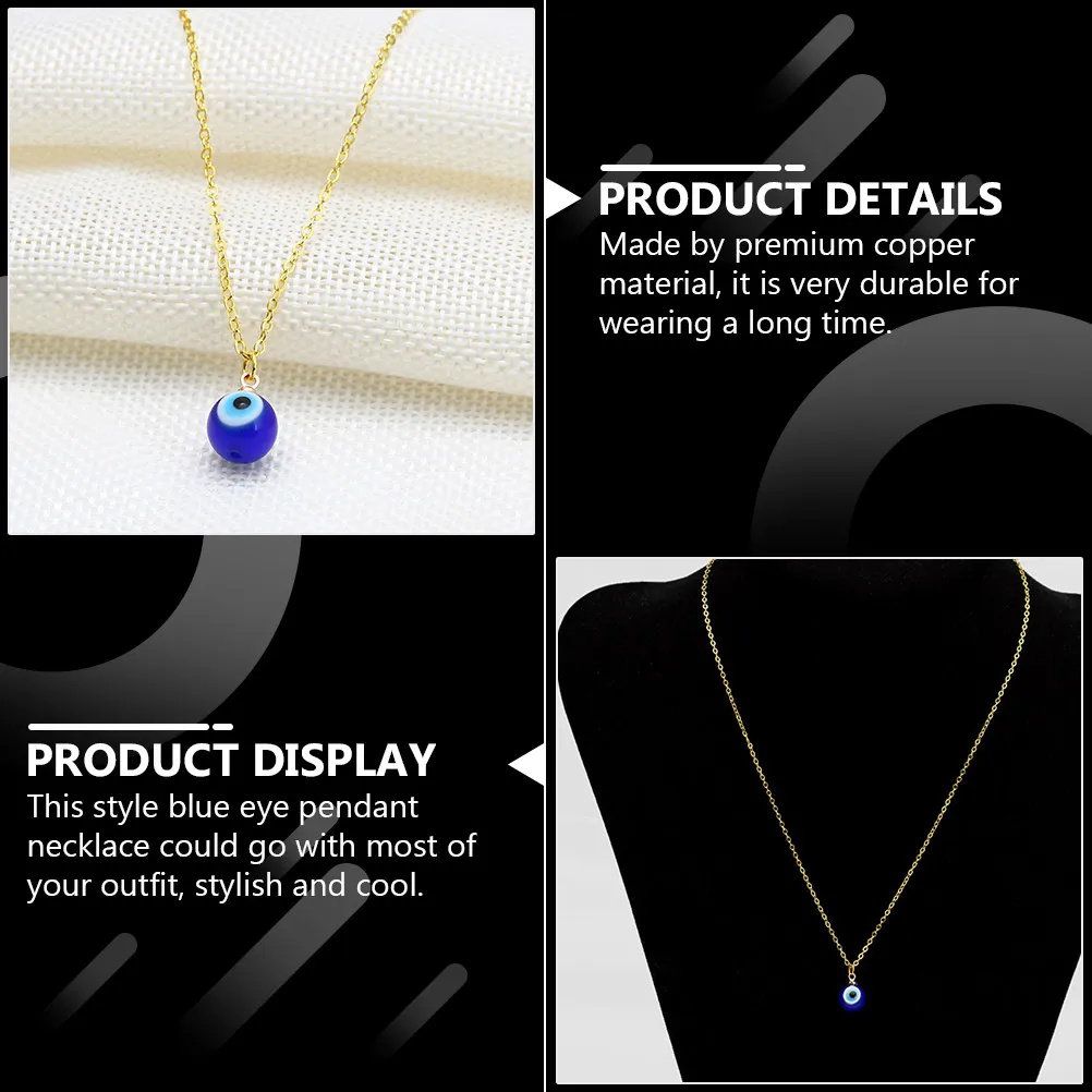 Blue Eye Necklace for Women and Men – Evil Eye Pendant Necklace in Copper, Protective Stylish Jewelry