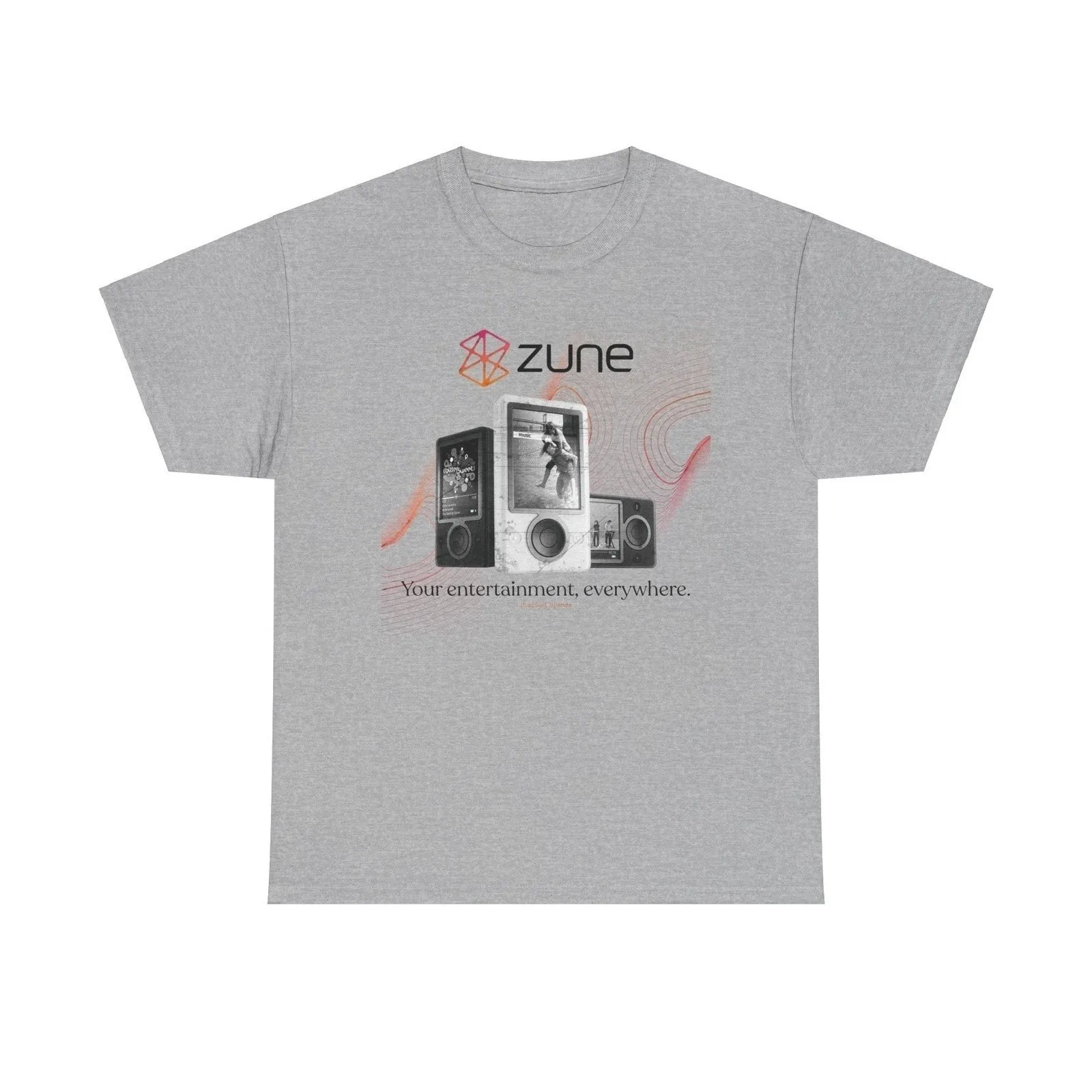 Camiseta de homenaje nostálgico con reproductor de música Digital temprano de Zune