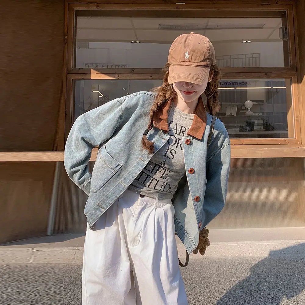 

Женские джинсовые куртки для женской одежды, высококачественная унисекс воротник-стойка, цветное градиентное стеганое пальто, водонепроницаемое походное солнцезащитное пальто