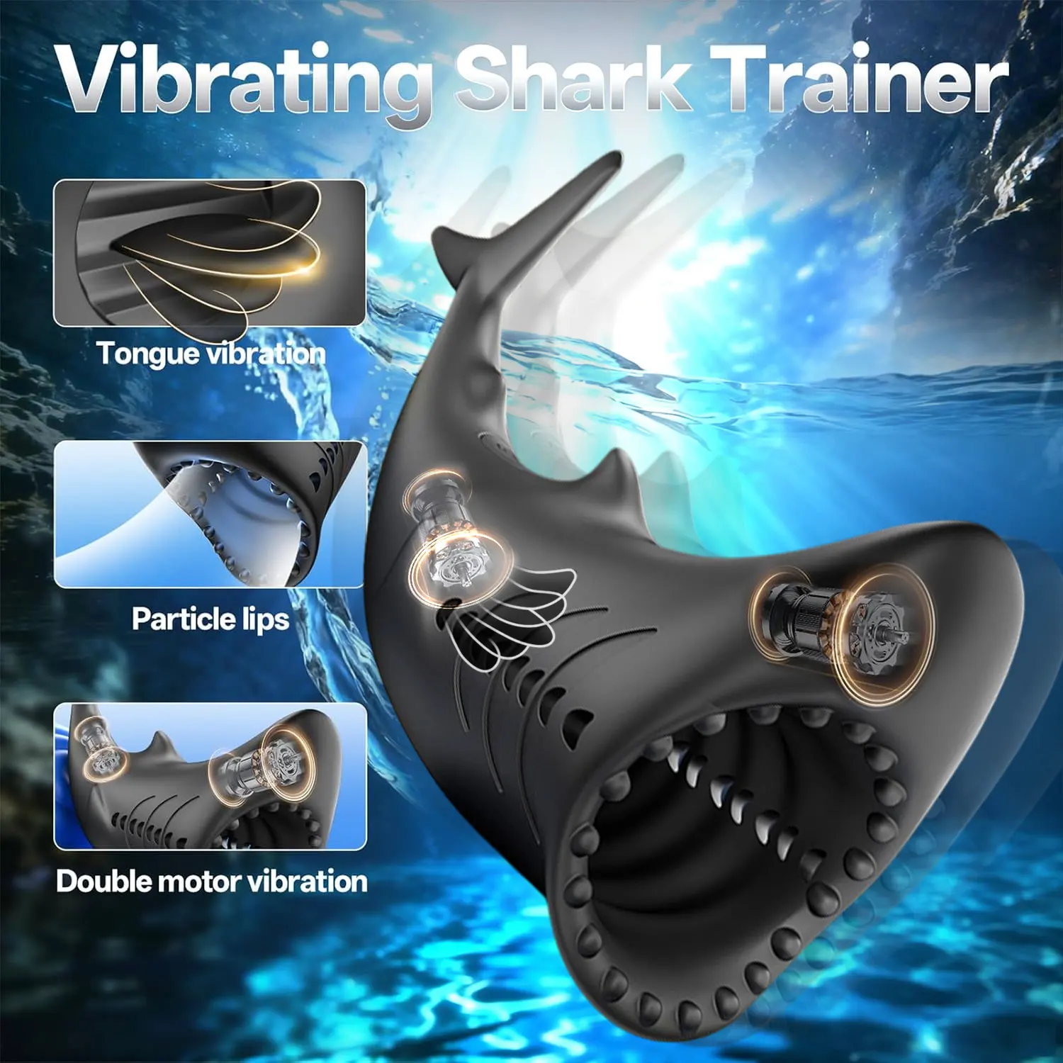 Male Masturbator Penis Training Vibrator for Men Shark App 9-Speed Penis Vibrator Waterproof Adult Sex Toy Pocket Trainer