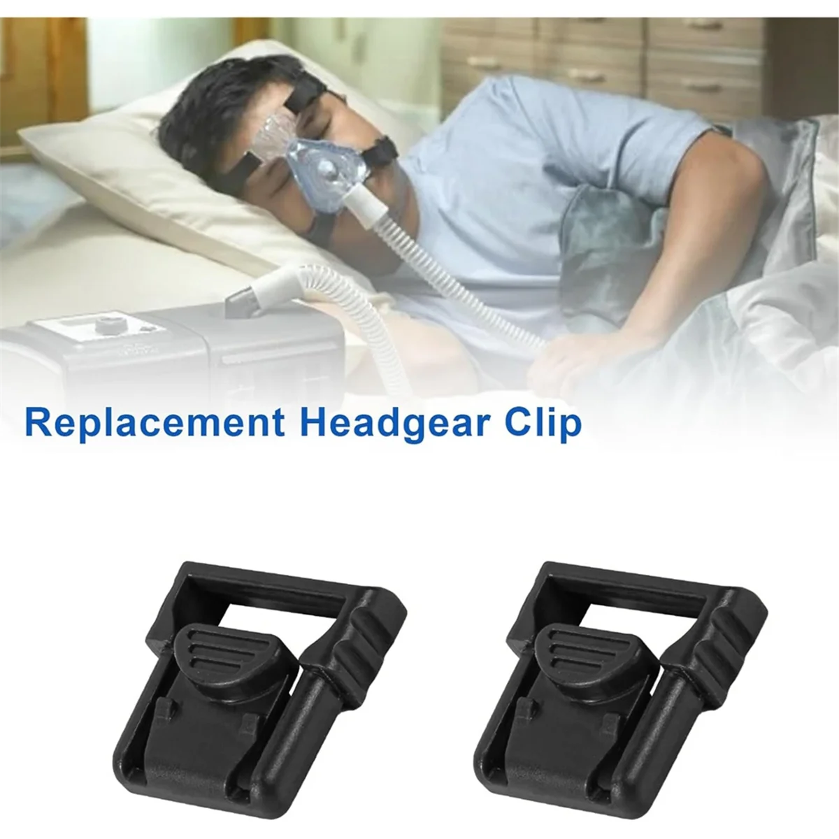 مشابك أغطية الرأس A83Z لقناع CPAP الأنف، مشابك حزام قناع CPAP مريحة وموثوقة، عبوة من قطعتين #2
