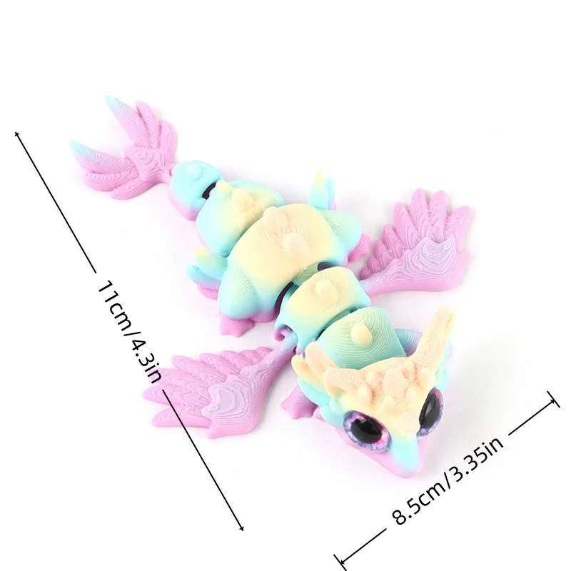 ثلاثية الأبعاد مطبوعة التنين سطح المكتب زخرفة ثلاثية الأبعاد مطبوعة مجموعة من الحركة الحيوانات غرفة المعيشة المنزل مكتب الحرفية المطبوعة هدايا عيد الميلاد #1