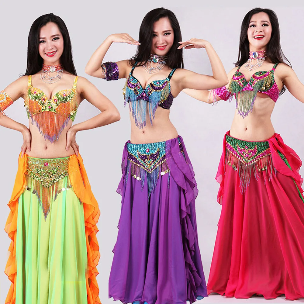 Fringe Belly Dance Long Skirt Gypsy Exotic Dance Wear Carnival Festival Outfit Performance Costumes Women Tribal Indian Dress