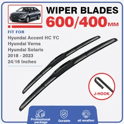 Wiper Blades Set Kit For Hyundai Accent HC YC 2018 - 2023 Verna Solaris Front Windshield Brushes Windscreen Window Accessories