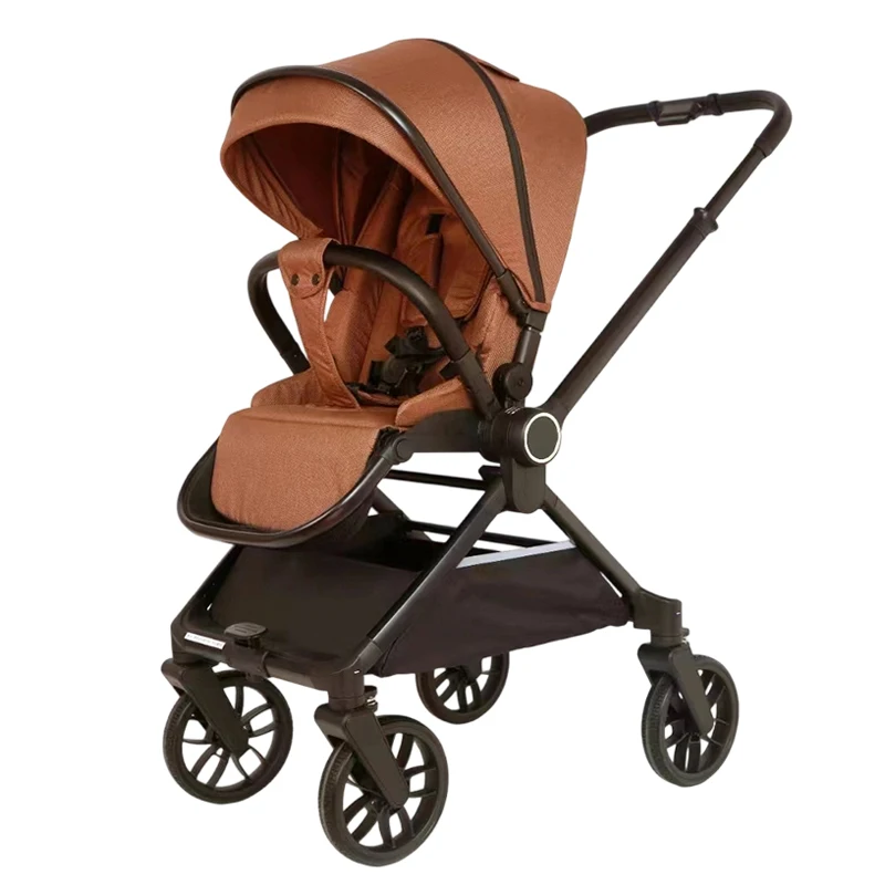 

Luxurious 4 Wheel 2-in-1 Metal Baby Stroller Compact Folding Lightweight Portable Travel Stroller for 3 Years Old