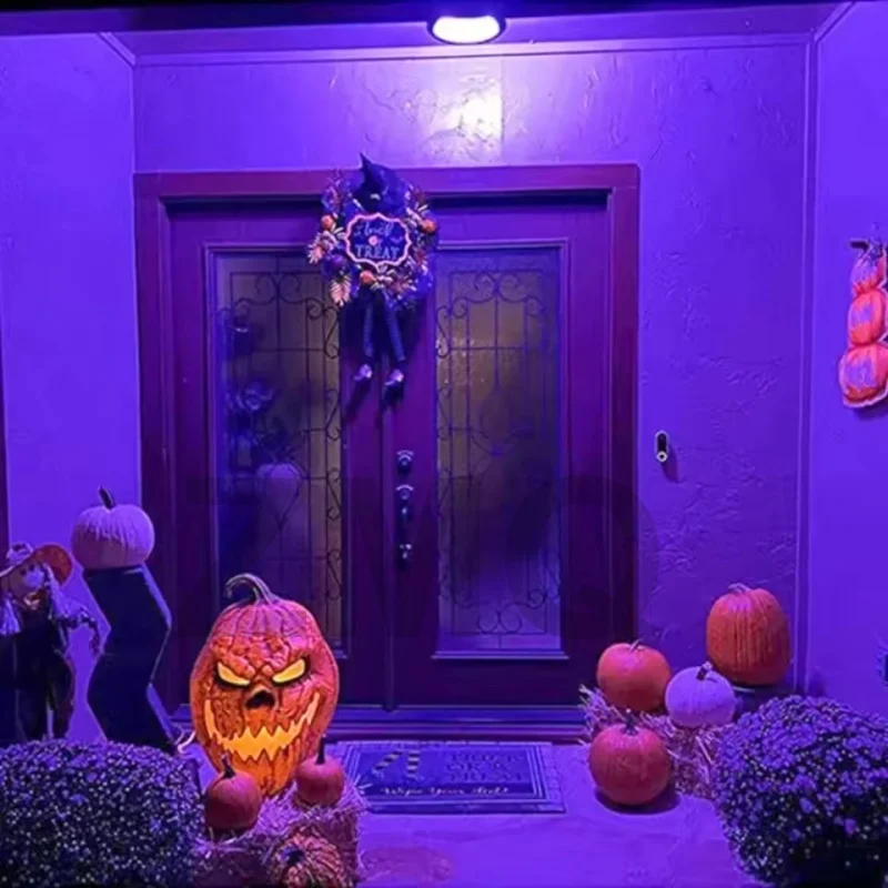 Imagen 4: Bombilla LED UV E27 de 12W y 15W, bombillas de luces negras moradas que brillan en la oscuridad, decoración para fiesta de Halloween, lámpara de luz fluorescente AC 85-265V