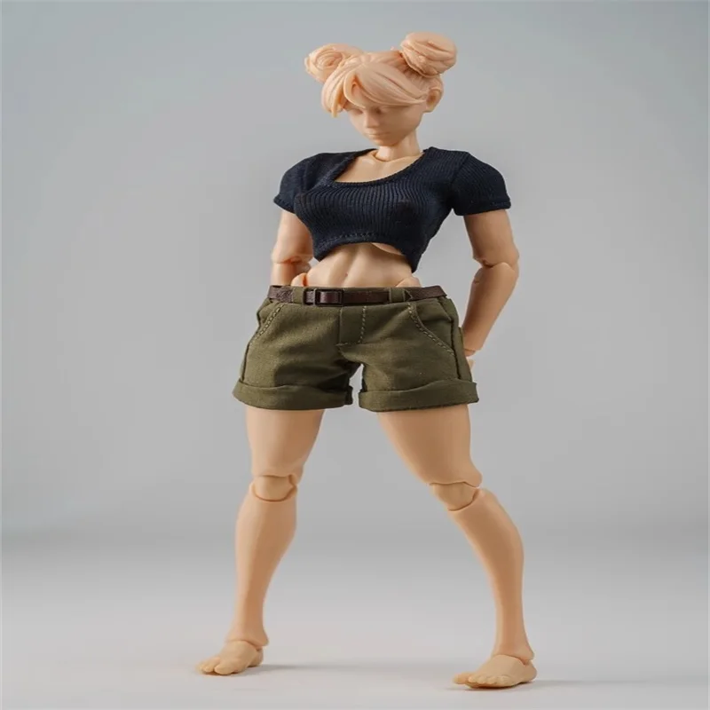 1/12 Female Soldier Tight Fitting U-neck Short T Casual Shorts Clothing Accessories Model Toy Fit 6'' Action Figure In Stock