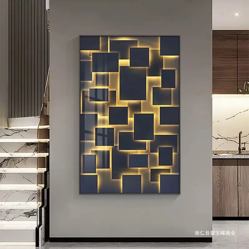 الحديثة نمط هندسي LED حائط الخلفية الفن الجدار ضوء السرير مدخل قاعة مطعم الديكور مضيئة LED جدارية