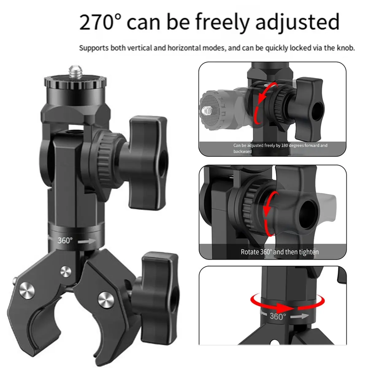 dt42-stock-クランプブラケット-ミニ調整可能な取り付け固定具スタンド用-アダプター付き-壁-ポールクランプホルダー