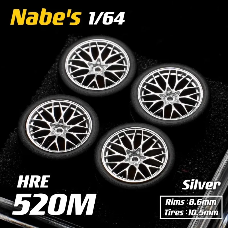 1/64 Chika Nabes Wheels HRE 520M 10.5mm or Caliper Modified Tires Stance Wheel for 1:64 Model Cars