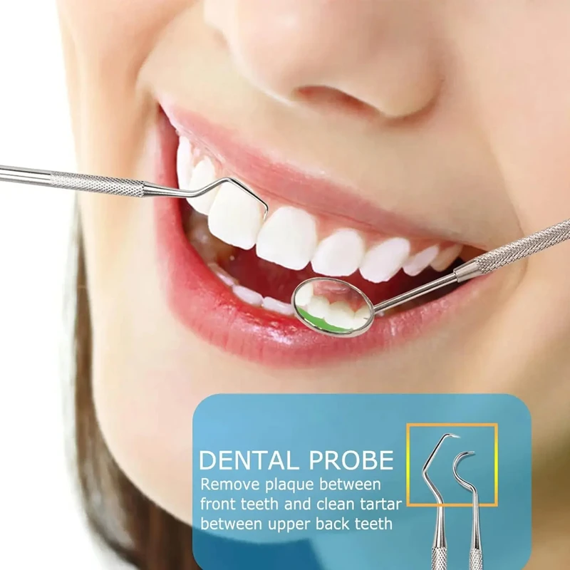 

Набор стоматологических инструментов из 3 предметов: зубочистка, пинцет, зеркало для осмотра полости рта, из нержавеющей стали, для гигиены полости рта, 2026