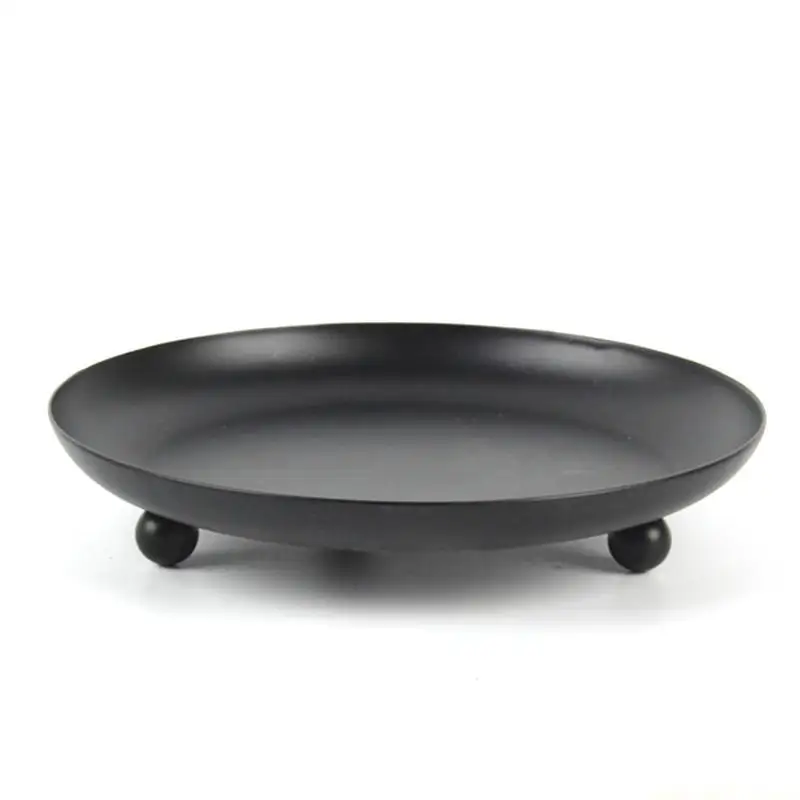 QX2E Nordic Wrought Iron Round Holder Candlestick Desktop Decoration