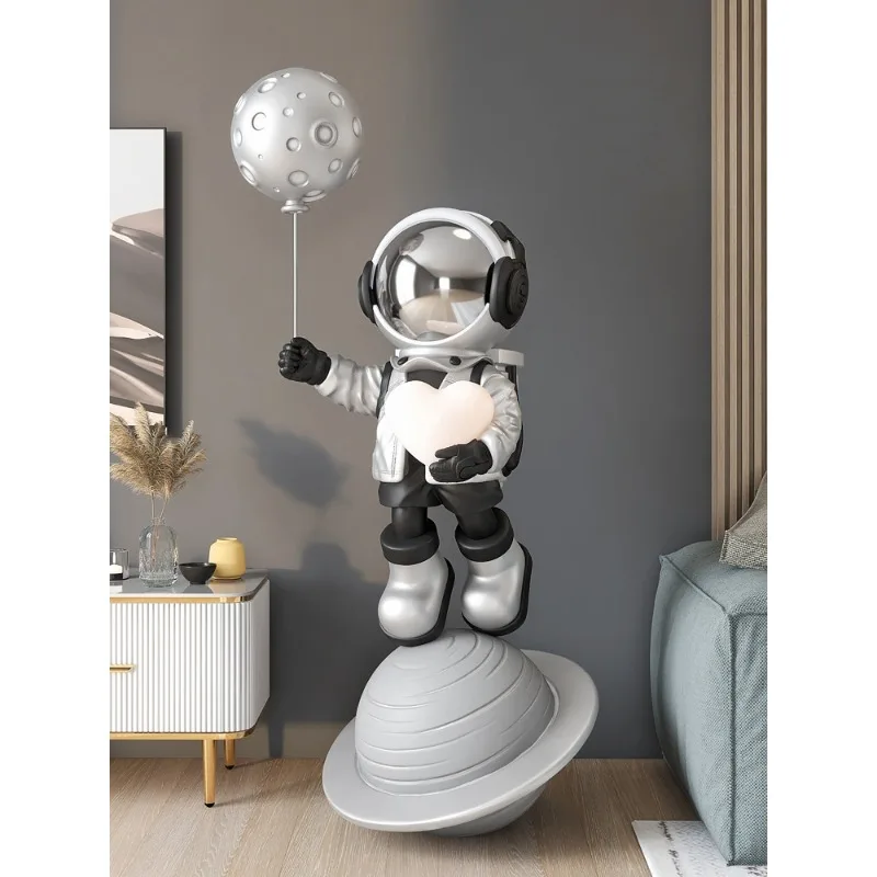 

Room Decor 140CM Big Astronaut Statue Floor Ornament Figurines Living Room Astronaut Lamp Sculpture Home Decor Housewarming Gift