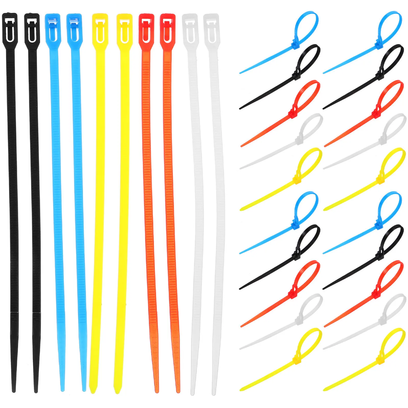 500Pcs Flexible Adjustable Zip Ties Reusable Nylon Cable Ties for Cord Management Plant Training Garden Twists Tie Straps Bulk