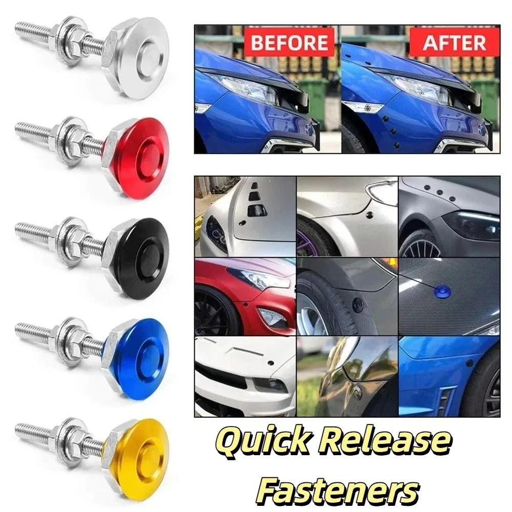Aluminum Alloy Hood Pins 25mm Mini Size Security Quick Release Fasteners Lock Clip Anti-Theft Push Button Lock Front Bumper