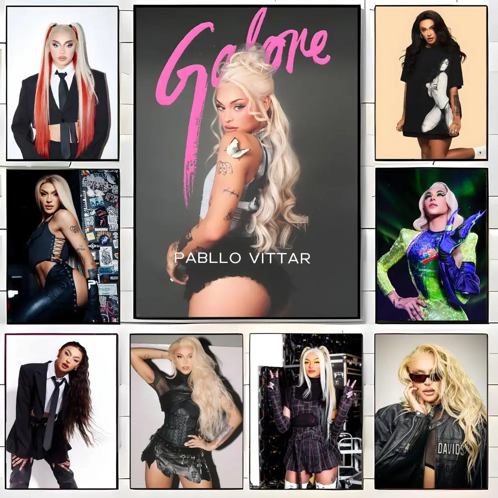 Merchandise-Poster, P-Pabllo Vittar-Poster, Wandkunstdruck, geeignet für Wohnzimmer, Schlafzimmer, Bar, Salon, Heimdekoration, Geschenk
