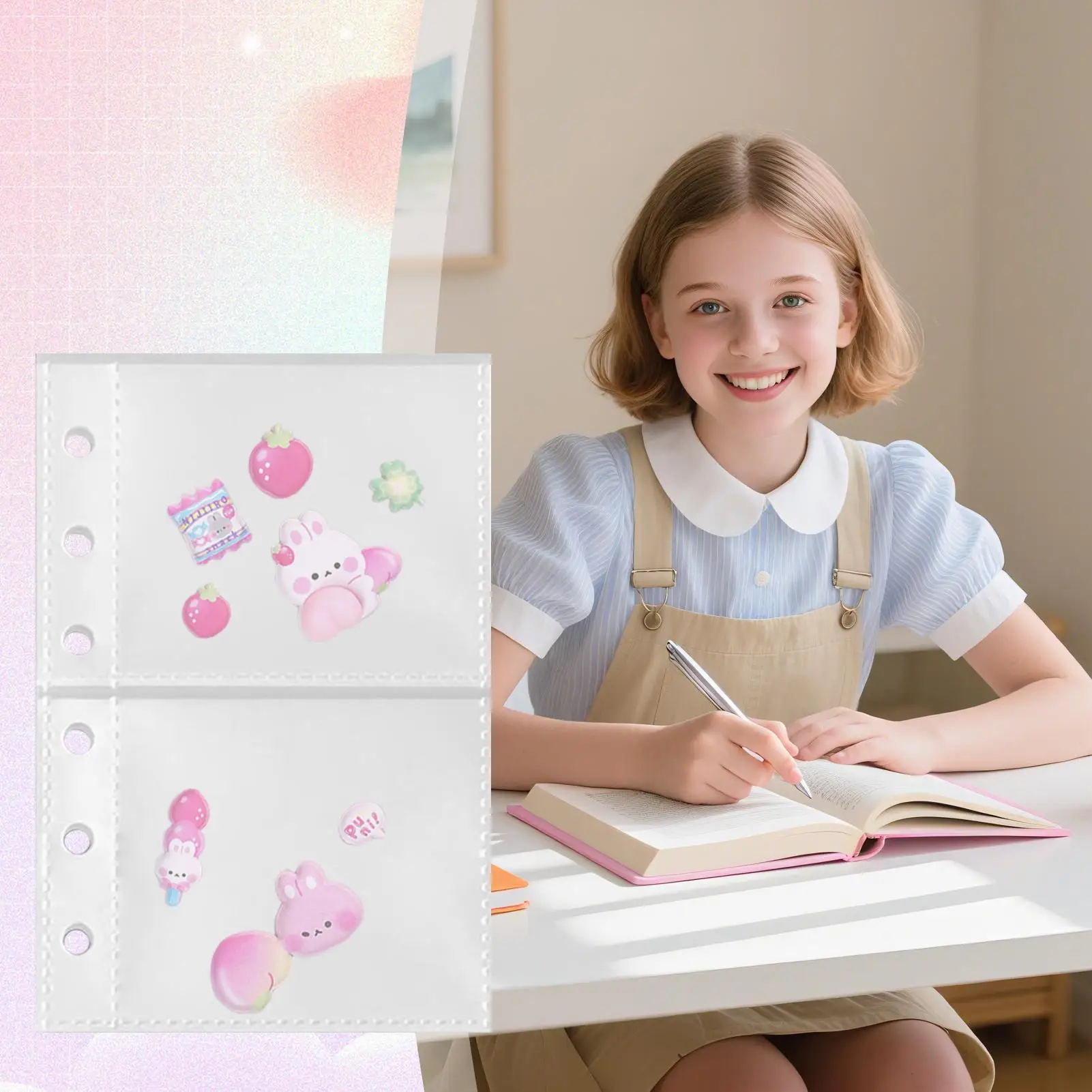 Binder Inserts Document Filing Storage Pockets For 6-ring Binder For Invoice Tax Documents Homework Project Reports Photographs