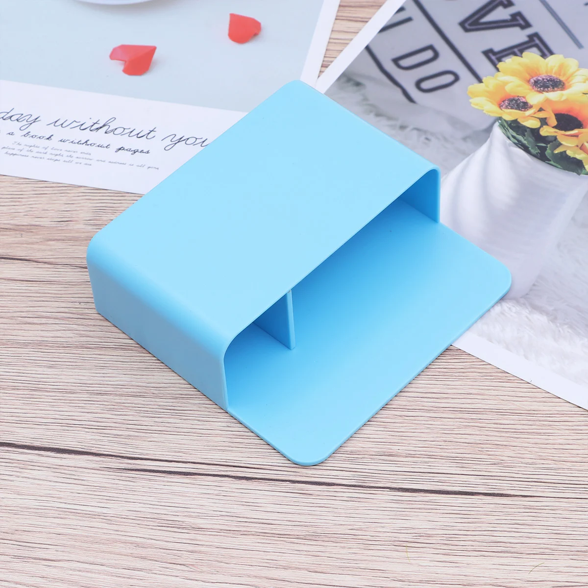 Magnetic Stationery Marker Pen Chalk Storage Box Whiteboard Surface Desk Plastic Organizer Box (Sky-blue)