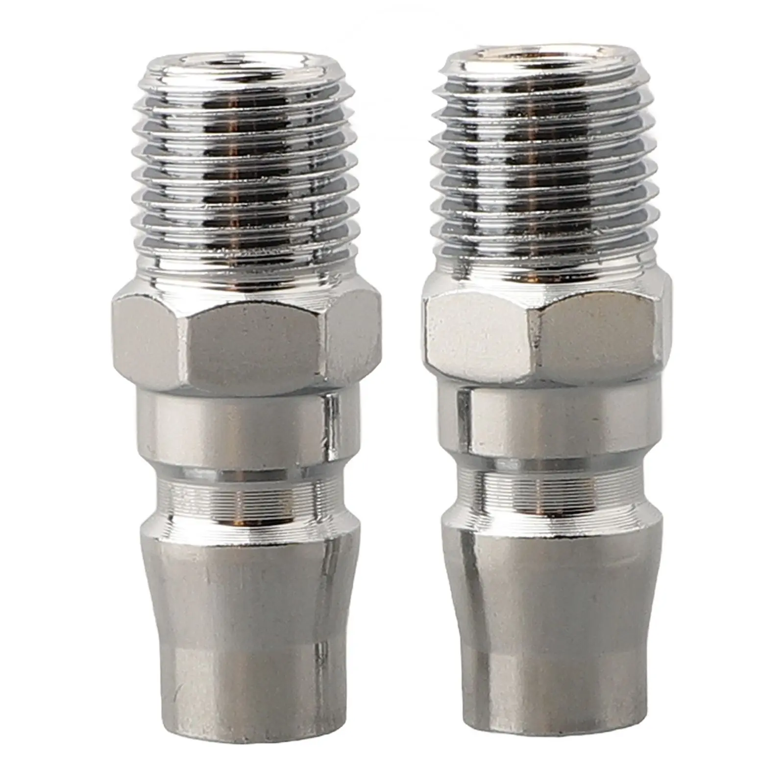 2PCS Male Coupling Air Fitting with 1/4 Inch For BSP Male Thread for Air Hose Connection Steel Thread Adapter 20PM