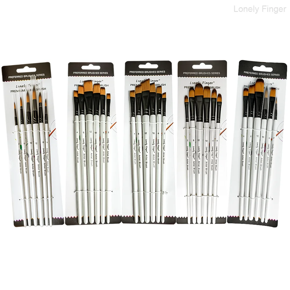 6/30 قطعة من فرش الطلاء للرسم الأكريليك، وفرش طلاء النايلون، ومجموعة فرش الطلاء للحرف الفنية والألوان المائية الزيتية