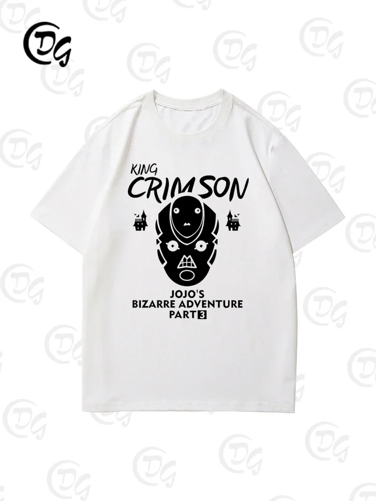JOJO's Bizarre Adventure Summer Men's 100% Cotton Short Sleeve Platinum Star Killer Queen World Crimson King T-shirt Tops image 5