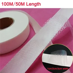 100M/50M Double Side Tape Fabric DIY Sewing Clothes Mesh Interlining Lining Adhesive Interlining Garment Quilting Accessories