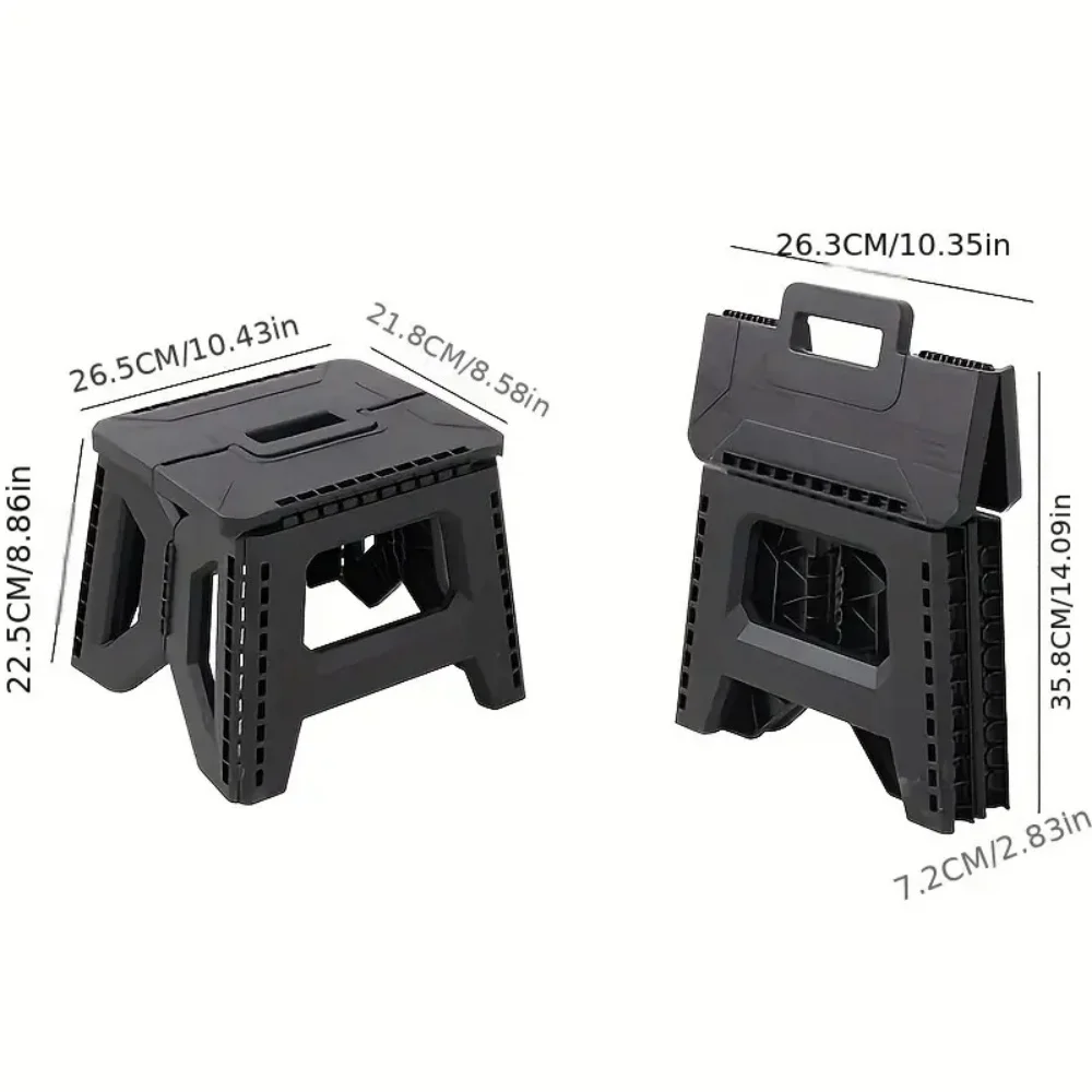 Folding Step Stool Strong Load-bearing Heavy-Duty Chair Travel Use Compact Collapsible Chair with Handle Camping Supplies