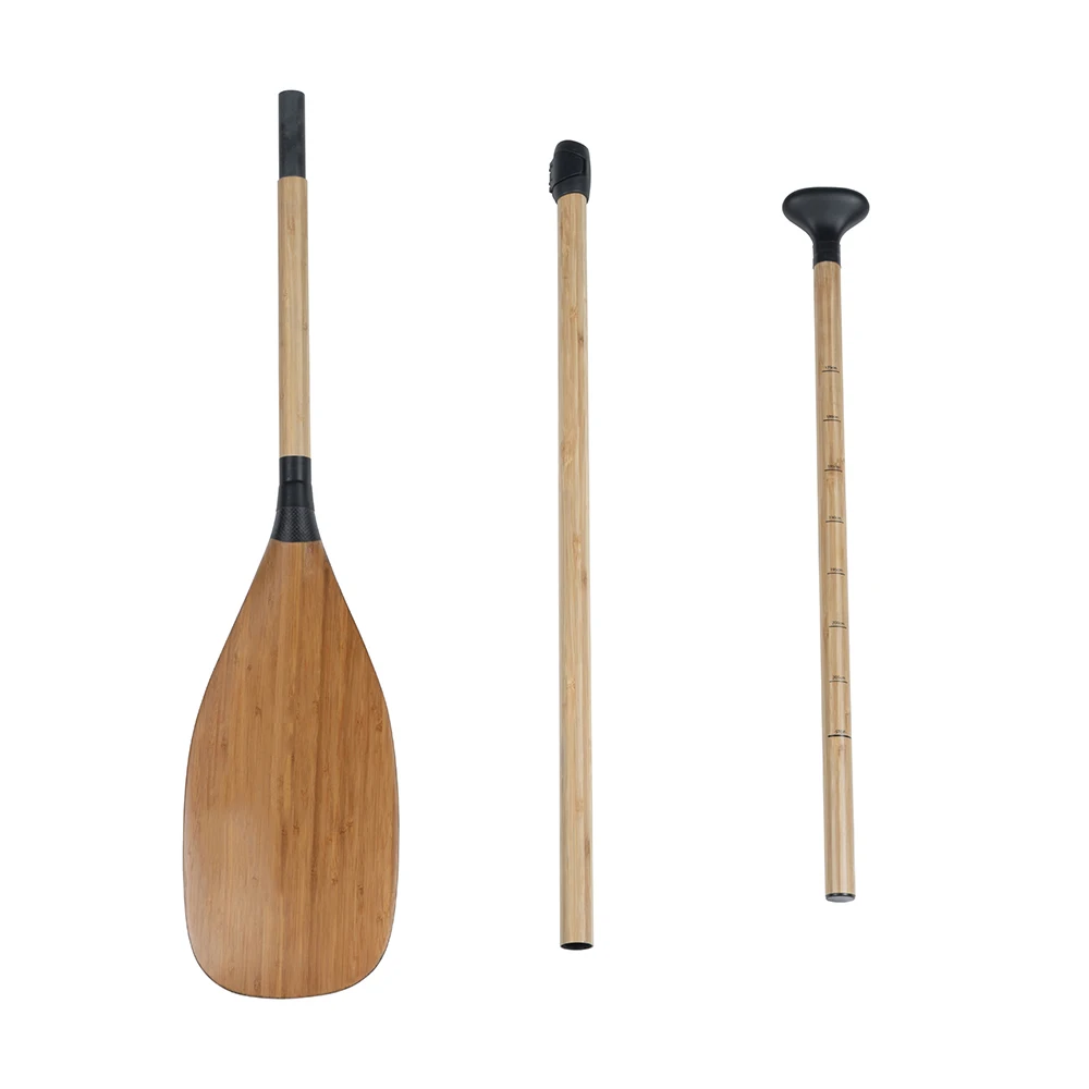 Carbon Fiber/Glass Hybrid SUP Paddle - Ultra-Light For Inflatable Boards | Bamboo Design Water Sports Accessory