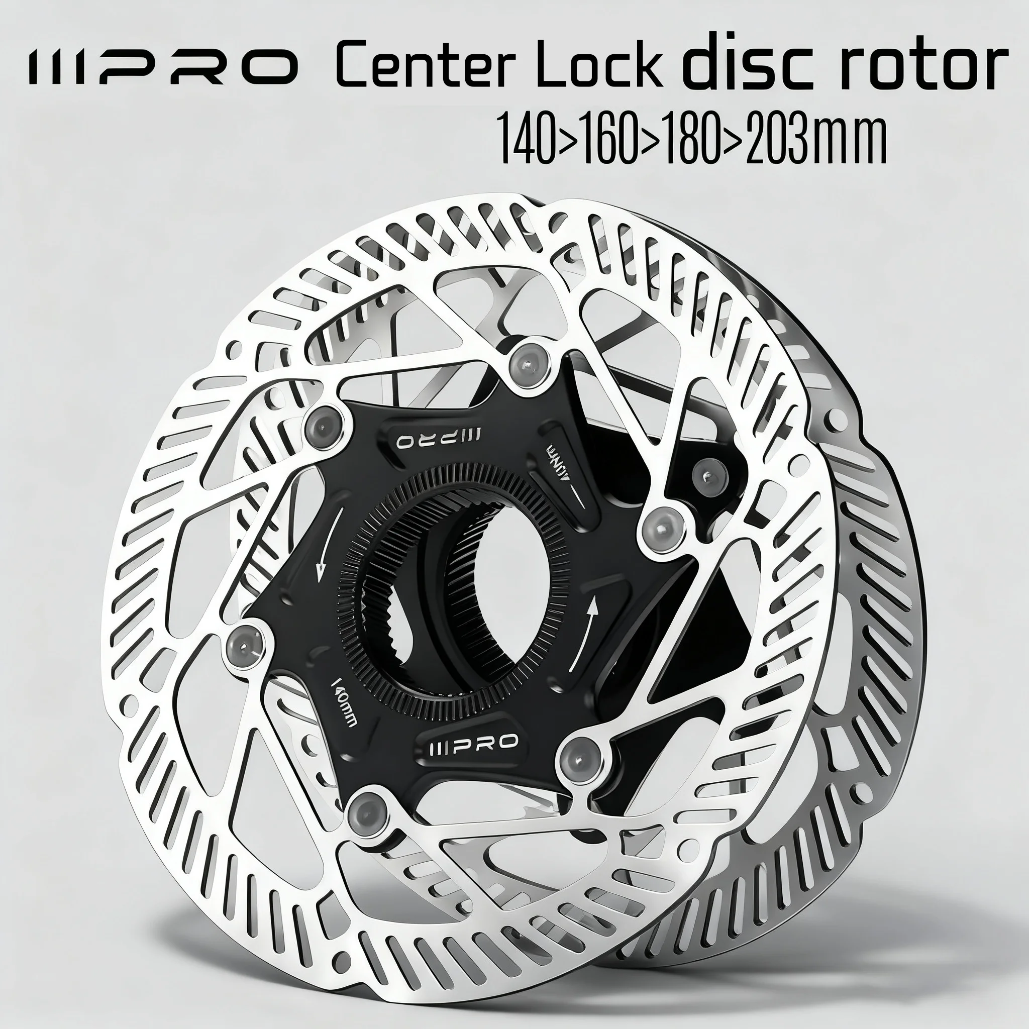 IIIPRO Centerlock Disc Brake Rotor Ultra-Light Road Bicycle Brake Disc Heat Dissipation Hydraulic 140/160/180/203mm Disc Rotor