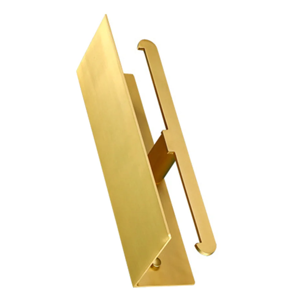 

Golden Tissue Roll Shelf Mobile Phone Storage Rack Aluminum Alloy Bathroom Accessory Wall Mount 2 in 1 Design Modern Sleek