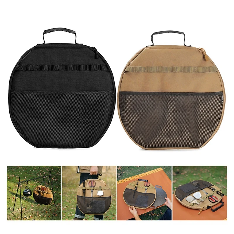 ELOS-Portable Grill Pan Storage Bag Camping Cast Iron Pot Carry Bag Picnic Cookware Pouch Frying Pan Bakeware Bags