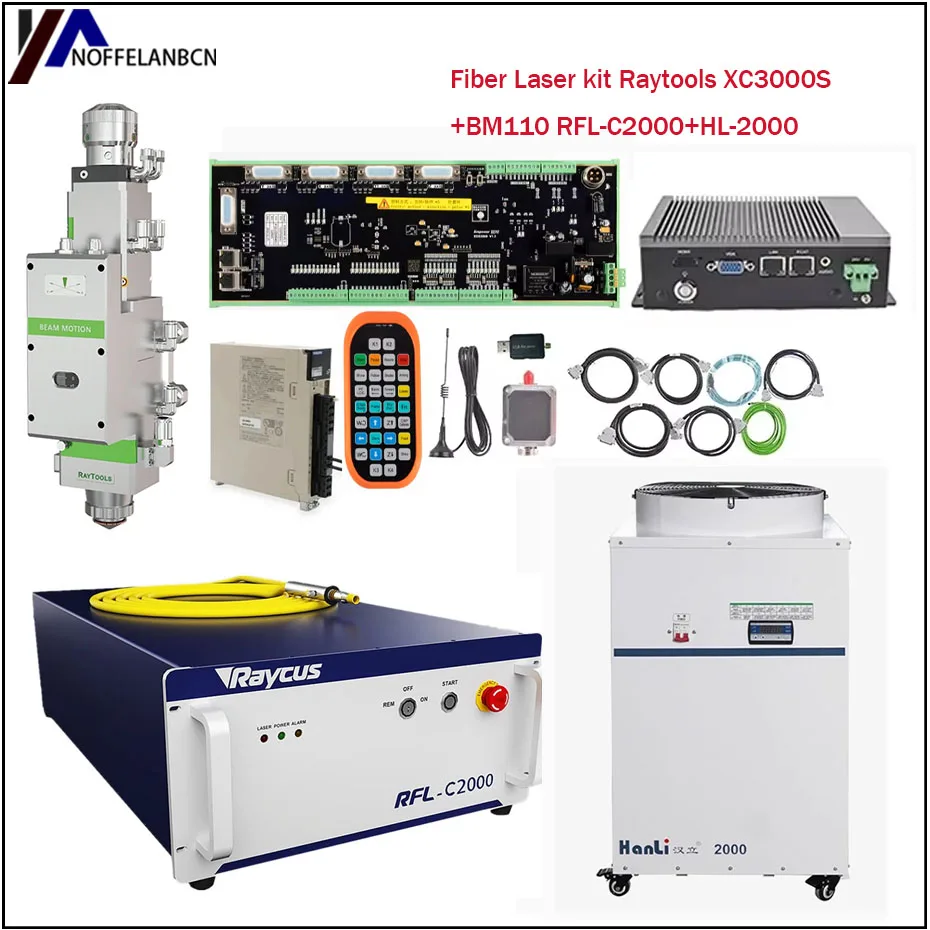 Raytools1500W2000W/3000W HL-1500 XC3000S and laser head BM110 fiber laser controller laser source
