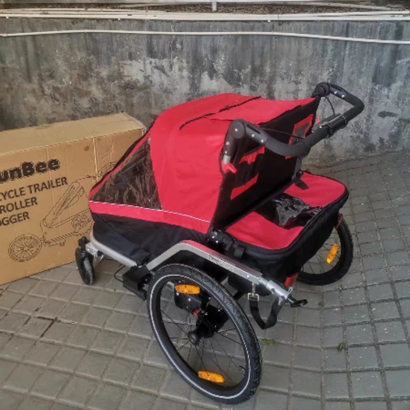 3 in 1 rimorchio per bici per bambini passeggino gemellare bambino Jogger rosso, 3 colori disponibili